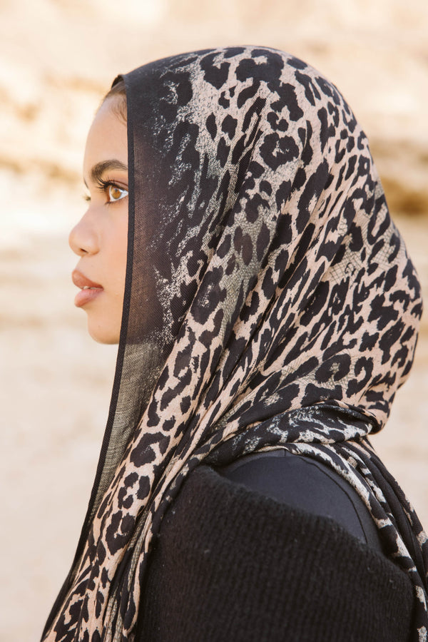 Worood Leopardess Modal Scarf – wild and bold