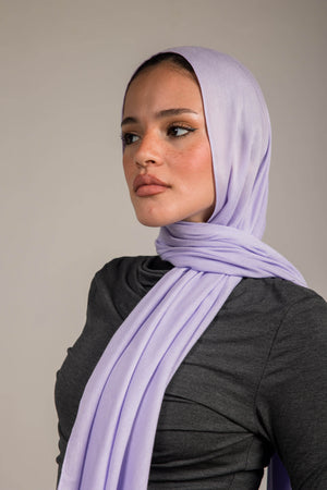Worood Lilac Cotton Modal Scarf – sweet and graceful.