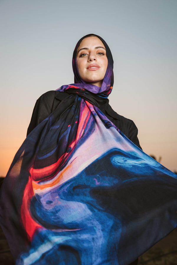 Worood Marble Muse Modal Scarf – modern and artistic