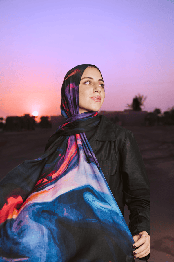 Worood Marble Muse Modal Scarf – modern and artistic