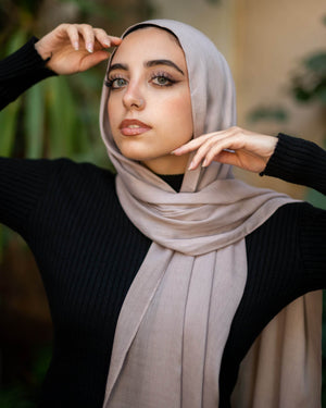 Worood Moon Rock Cotton Modal Scarf – neutral and timeless