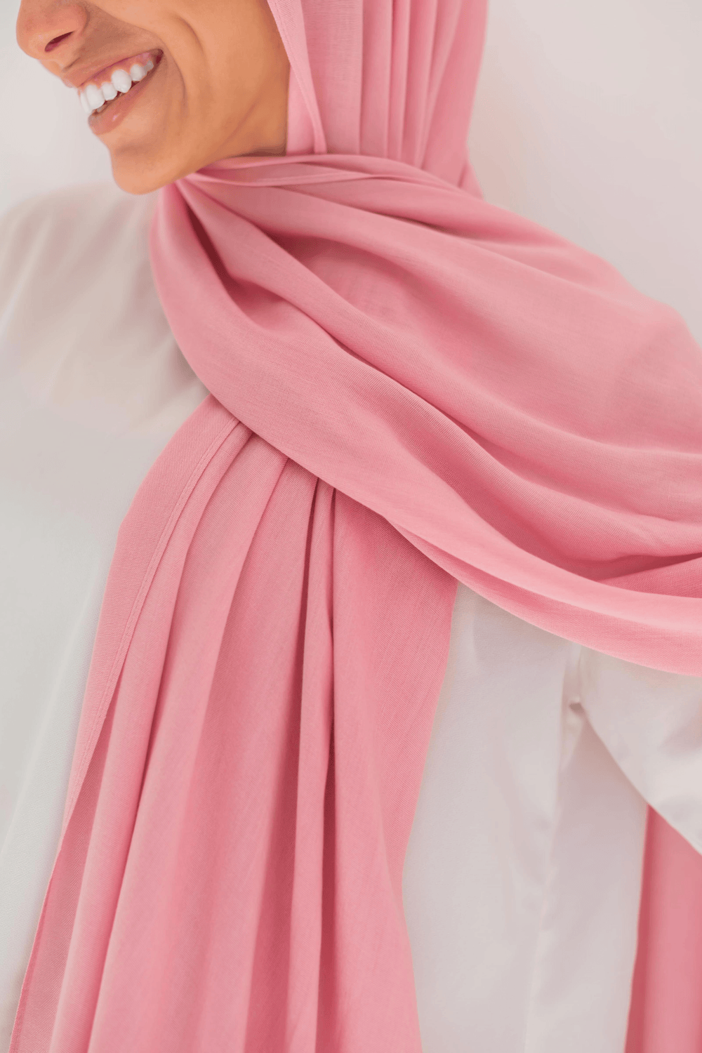 Worood Pink Cotton Modal Scarf – simple and charming