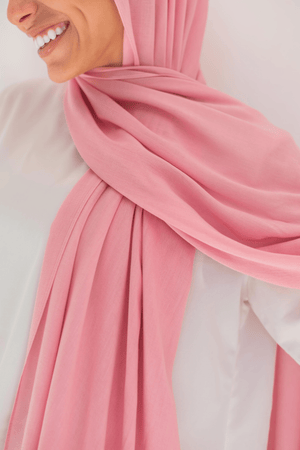 Worood Pink Cotton Modal Scarf – simple and charming