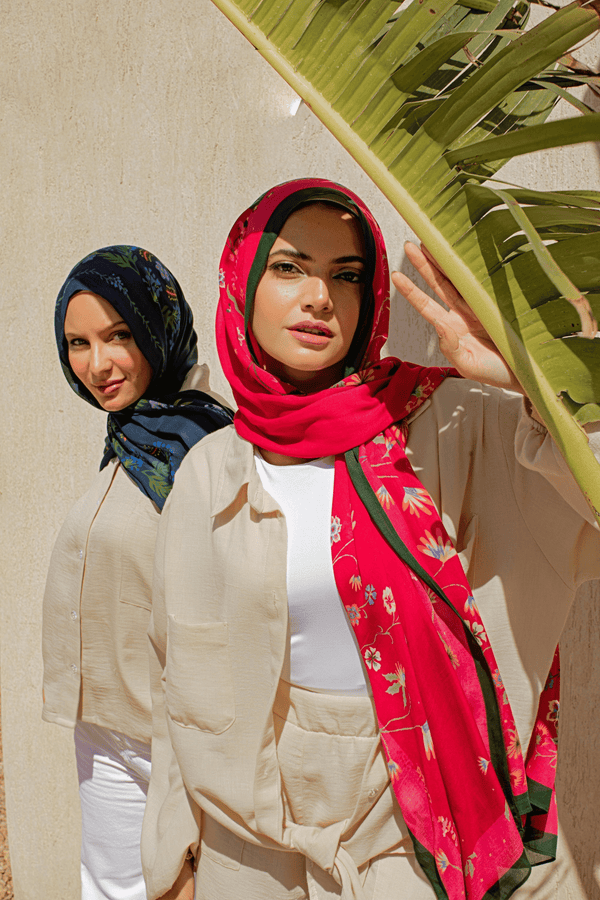 Worood Pink Peonies Modal Scarf – fresh and feminine