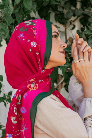 Worood Pink Peonies Modal Scarf – fresh and feminine