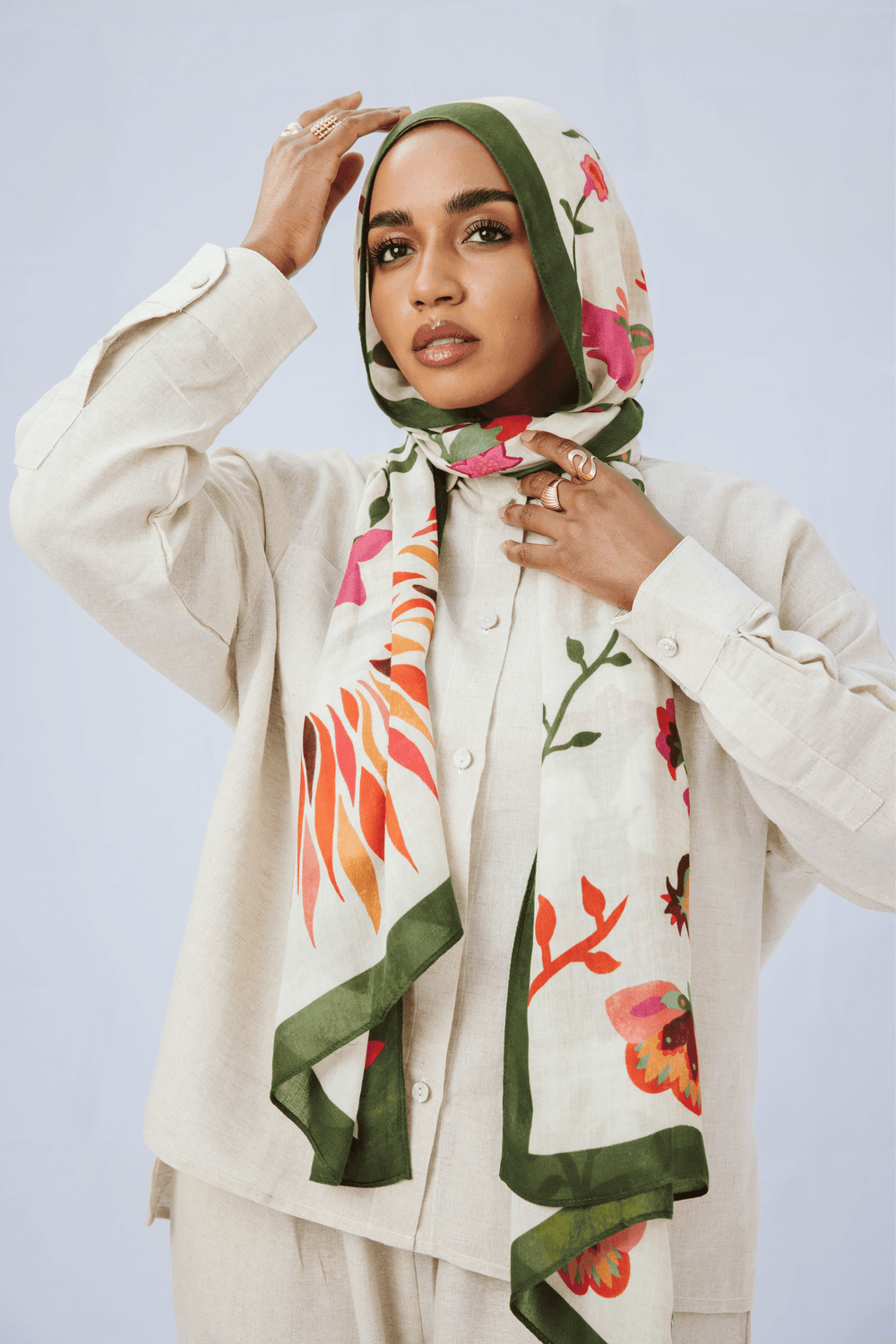 Worood Ruby Vines Modal Scarf – rich and elegant