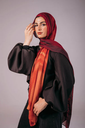 Worood Scarlet Rouge Modal Scarf – bold and timeless
