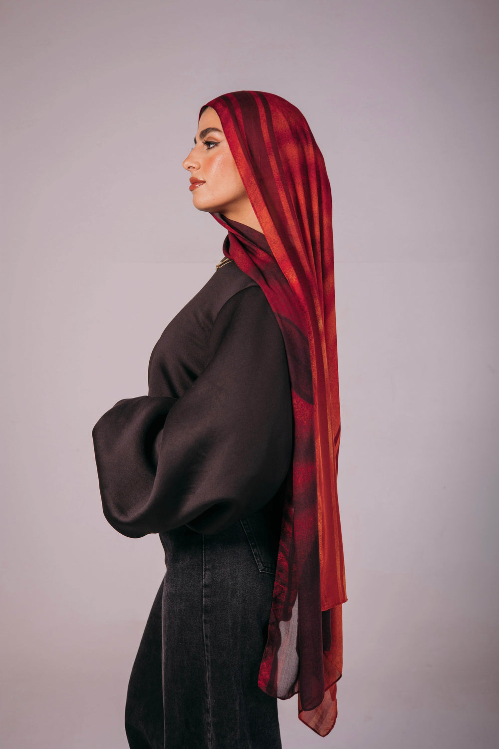 Worood Scarlet Rouge Modal Scarf – bold and timeless