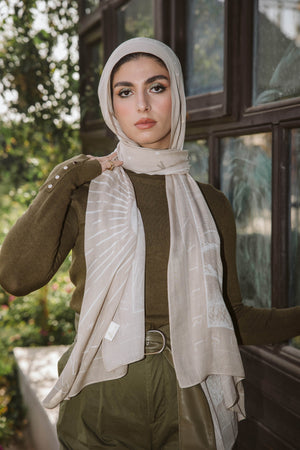 Worood Sunny Days In Beige Modal Scarf – light and versatile