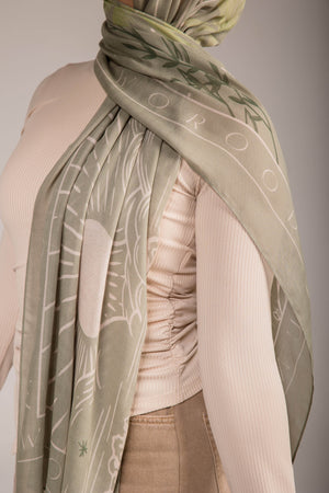 Worood Sunny Days In Sage Modal Scarf – calm and fresh