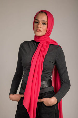 Worood Hot Pink Cotton Modal Scarf – fun and energetic