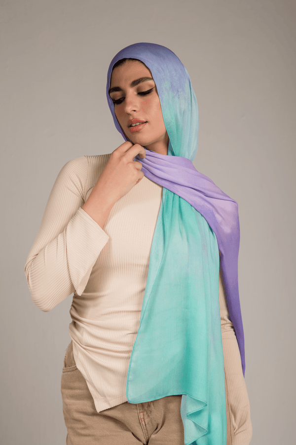Worood Mermaid Splash Modal Scarf – fun and playful.