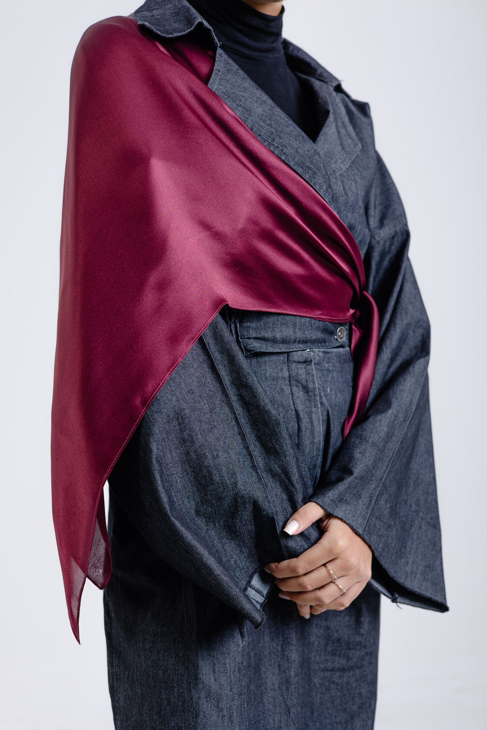 Maroon Silk Square