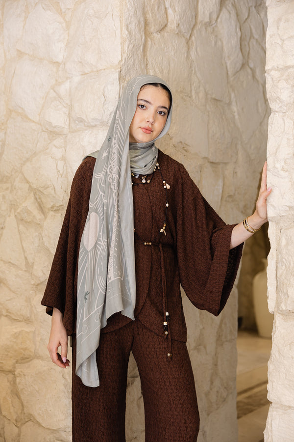 Sunny Days In Sage Printed Premium Modal Scarf