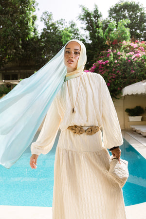 Aqua Sands Printed Premium Modal Scarf
