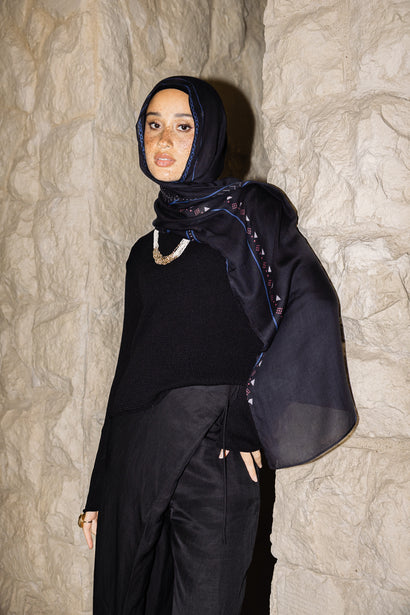 Masar printed premium modal scarf with breathable lightweight drape by WOROOD