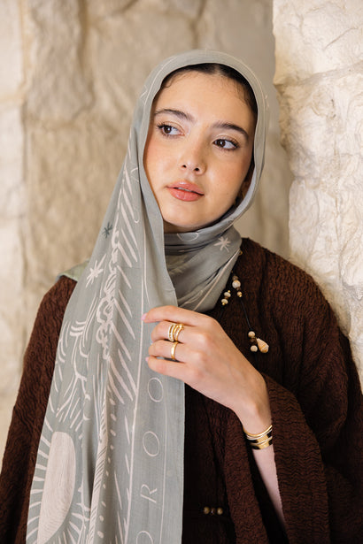 Sunny Days In Sage Printed Premium Modal Scarf