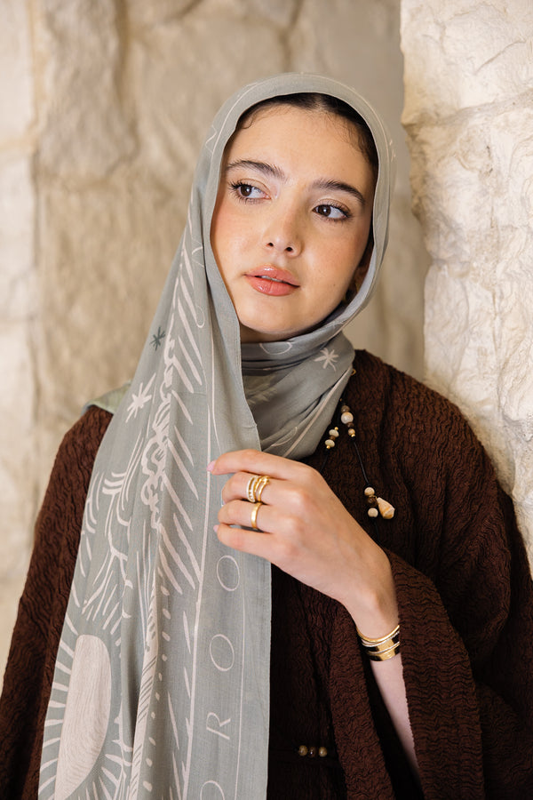 Sunny Days In Sage Printed Premium Modal Scarf