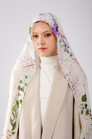 Alaria printed premium modal scarf styled with breathable lightweight drape by WOROOD