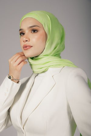 Apple Green premium bamboo scarf set with matching bamboo inner cap and breathable lightweight drape by WOROOD