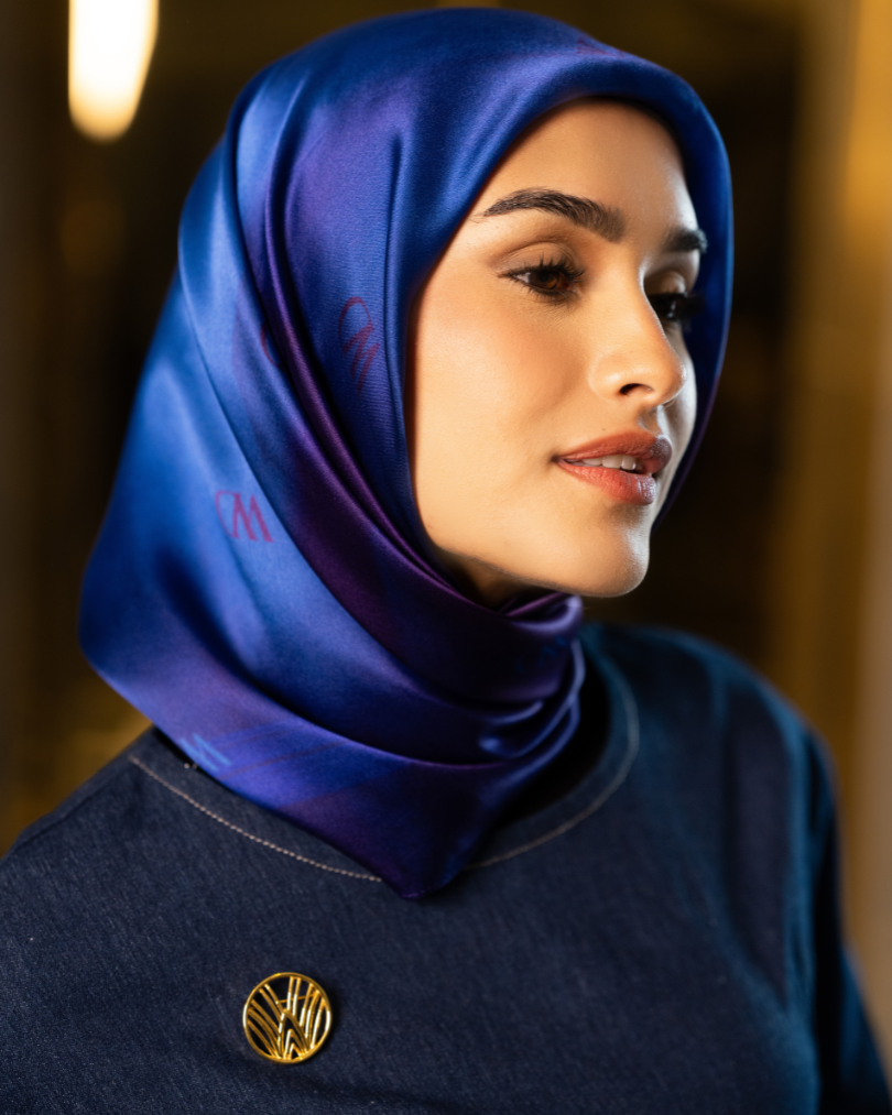  silk scarf Beau bleu Square by worood