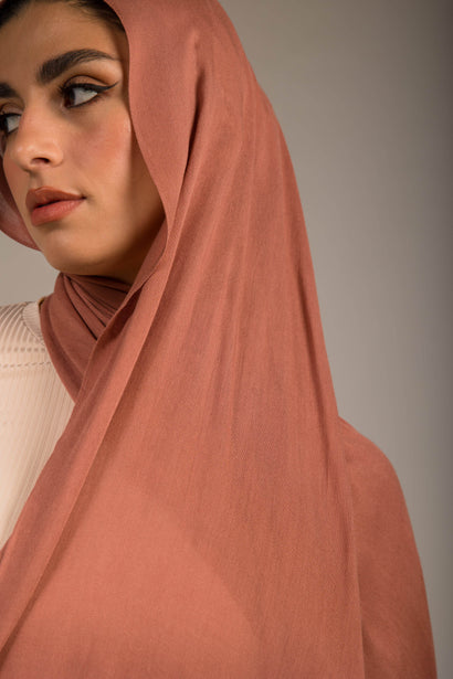 Worood Clay Cotton Modal Scarf – earthy and minimal
