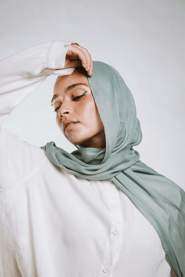 Worood Cool Mint Bamboo Scarf Set – Fresh & Light 