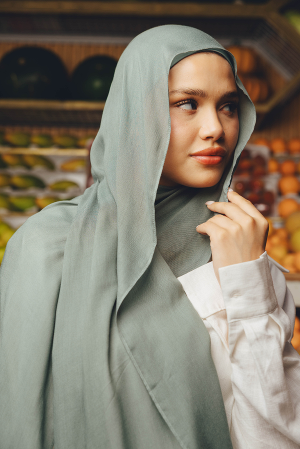 Cool Mint Bamboo Set Scarf & Bandana - Light, Elegant