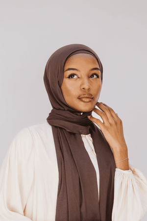 Worood Espresso Bamboo Scarf Set – Rich & Chic
