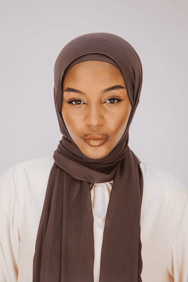 Worood Espresso Bamboo Scarf Set – Rich & Chic