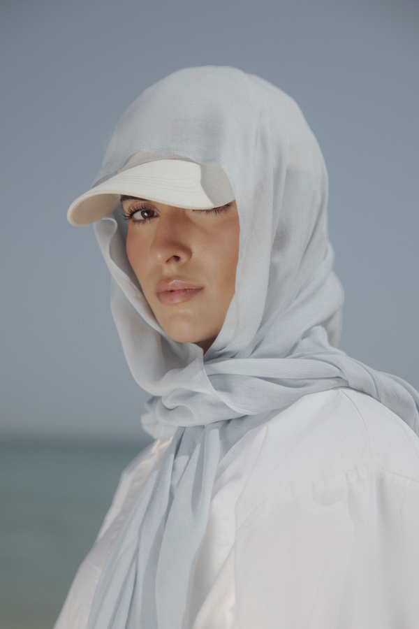 Worood Frost Cloud Bamboo Scarf Set – Soft & Elegant – سكارف بامبو أنيق باللون الرمادي الفاتح – ورود