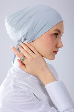 Worood Frost Cloud Bamboo Scarf Set – Soft & Elegant – سكارف بامبو أنيق باللون الرمادي الفاتح – ورود