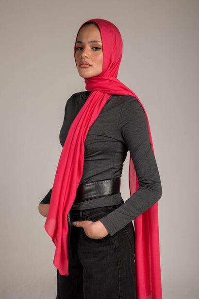 Worood Hot Pink Cotton Modal Scarf – fun and energetic