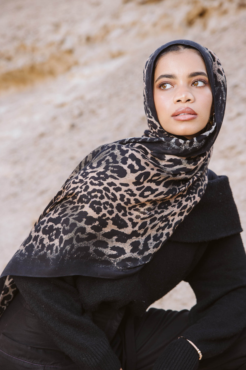 Worood Leopardess Modal Scarf – wild and bold