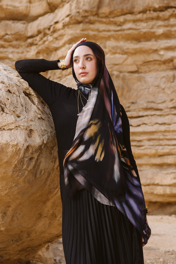 Worood Mariposa Modal Scarf – playful and elegant