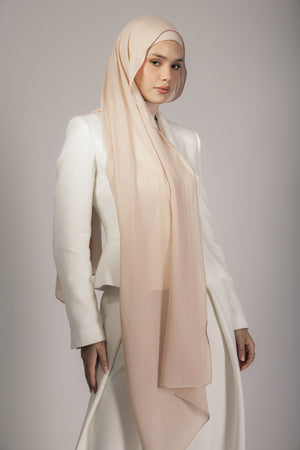 Marshmallow premium bamboo scarf set with matching bamboo inner cap and breathable lightweight drape by WOROOD