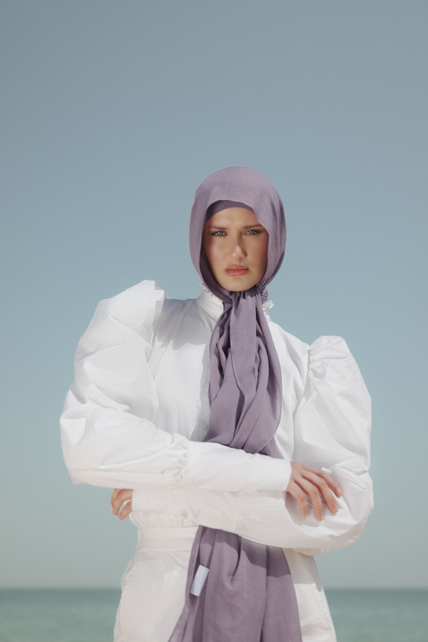 Worood Mauve Mist Bamboo Scarf Set – Elegant & Light – سكارف بامبو أنيق باللون الموف الضبابي – ورود