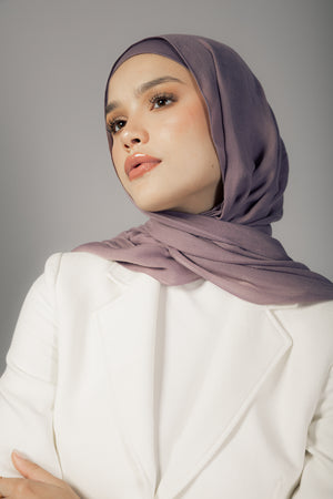 Mauve Mist premium bamboo scarf set with matching bamboo inner cap and breathable lightweight drape by WOROOD