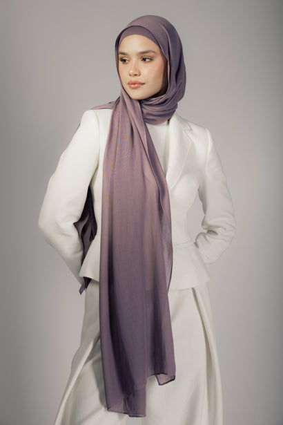 Mauve Mist premium bamboo scarf set with matching bamboo inner cap and breathable lightweight drape by WOROOD