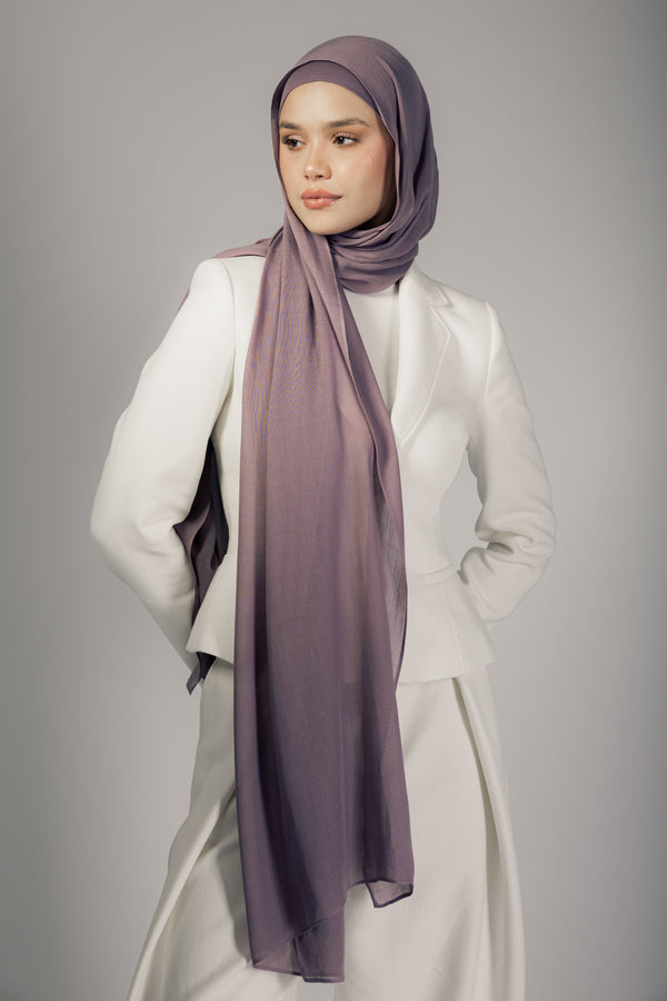 Mauve Mist premium bamboo scarf set with matching bamboo inner cap and breathable lightweight drape by WOROOD