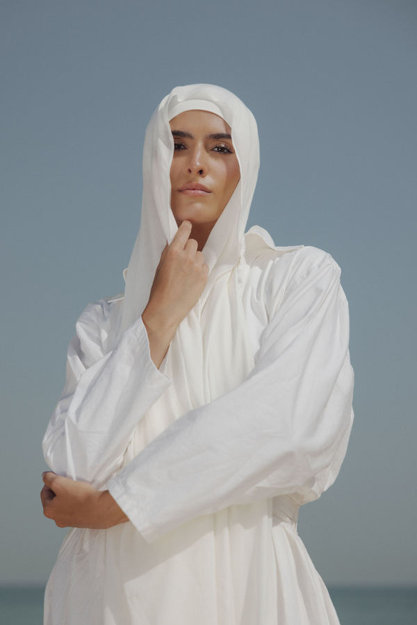 Worood Pure Pearl Bamboo Scarf Set – Elegant & Timeless – سكارف بامبو أنيق باللون الأبيض اللؤلؤي – ورود