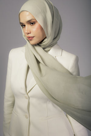Sage premium bamboo scarf set with matching bamboo inner cap and breathable lightweight drape by WOROOD
