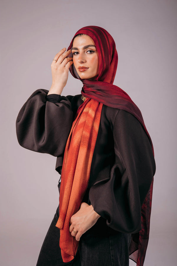 Worood Scarlet Rouge Modal Scarf – bold and timeless