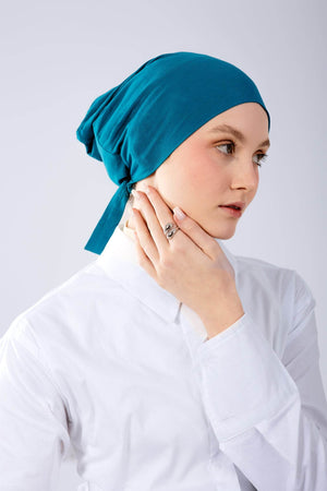 Worood Imperial Teal Bamboo Scarf Set – Bold & Stylish – سكارف بامبو أنيق باللون الأزرق البترولي – ورود