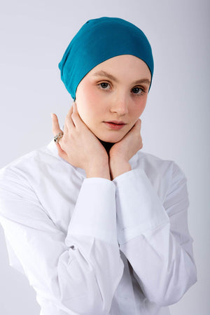 Worood Imperial Teal Bamboo Scarf Set – Bold & Stylish – سكارف بامبو أنيق باللون الأزرق البترولي – ورود