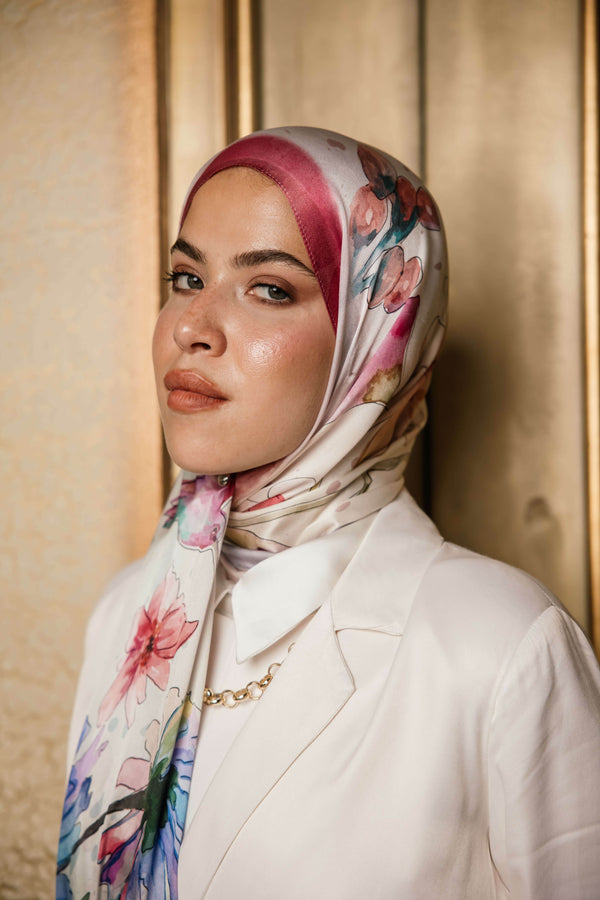 Worood Silken Flora Silk Scarf