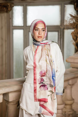 Worood Silken Flora Silk Scarf