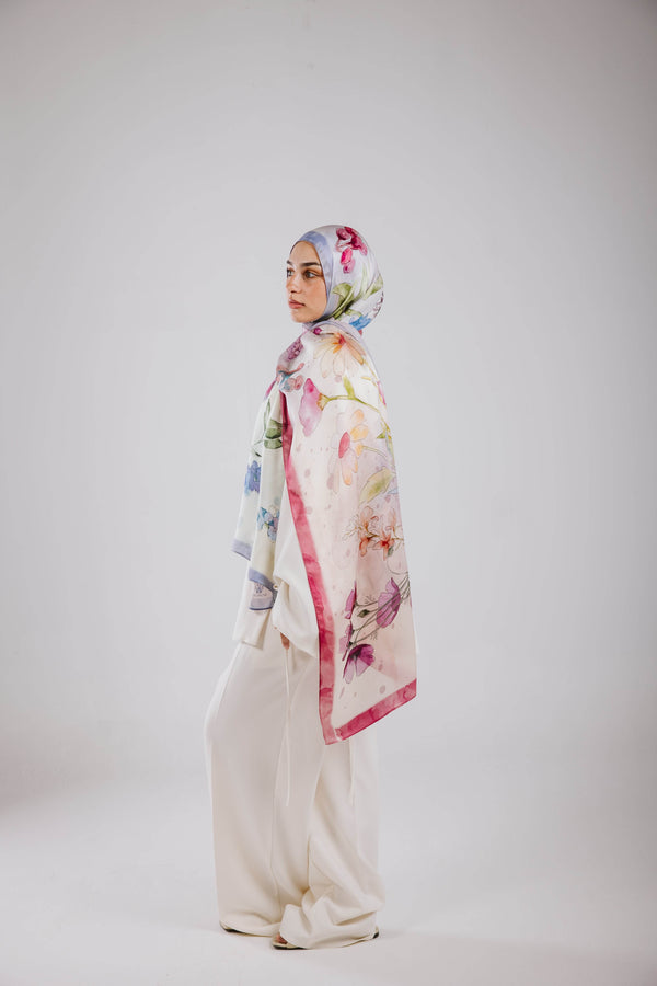 Worood Silken Flora Silk Scarf
