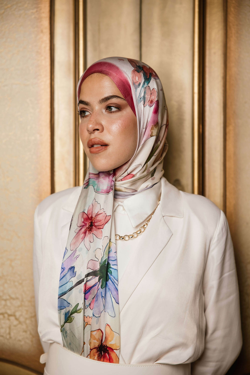 Worood Silken Flora Silk Scarf