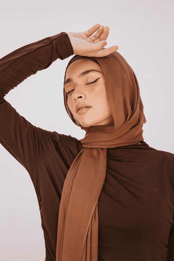 Worood Walnut Bamboo Scarf Set – Warm & Elegant